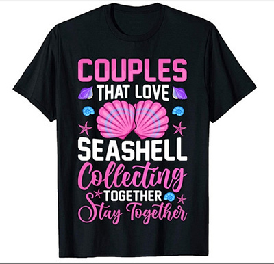 Seashell couple t-shirt design branding design designs graphic design illustrator logo t shirt tshirts typography vector