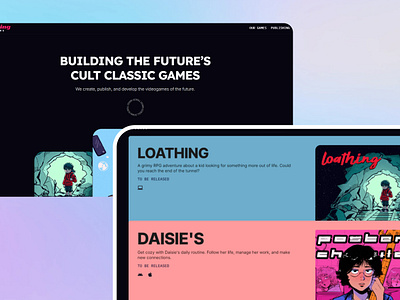 Landing page for a Game Studio | Made in Framer design figma figmadesign landingpage productdesign ui videogames web webdesign