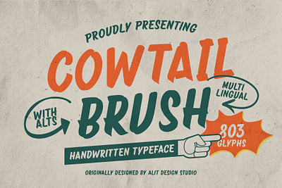 Cowtail Brush Sign Font brush design font fonts letteing typeface vintage