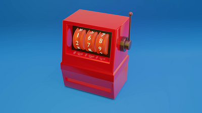 Jackpot machine 3d render 3d animation art