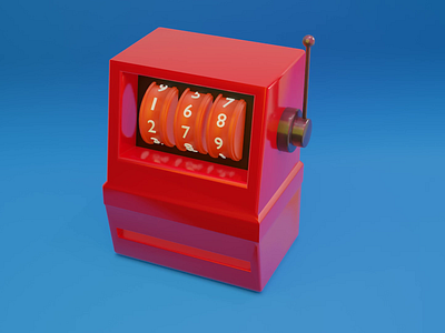 Jackpot machine 3d render 3d animation art