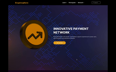 Cryptosphere - Simple Crypto Landing Page UI 3d animation branding crpto landing page crypto cryptocurrency design landing page motion graphics ui uiux website