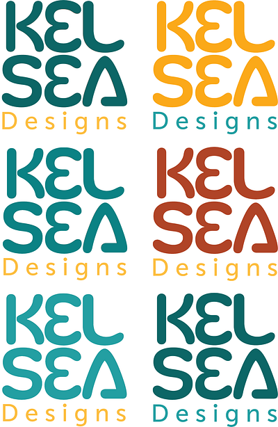 Kelsea Designs Logo Variations brand branding color palette design graphic design logo logo design typography