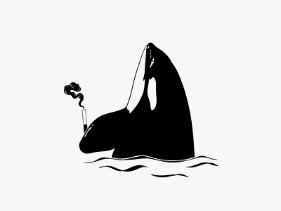 Smoking Orca brand branding design graphic design illustration logo procreate