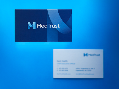 MedTrust Business Cards Art Direction arkansas blur branding business card business cards design hunter oden layered medical transparency trust