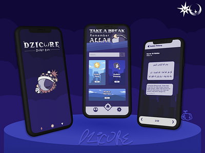 UI Dzikir App / Dzicore 3d dark design dzikir graphic design night ui