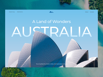 Awsy - Travel Web Animation a land of wonders animation australia clean design holiday landing page landing page animation minimalist opera house smooth sydney transition travel travel animation travel landing page ui ui design uiux