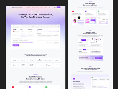 AI Help Convo Website ai cansaas chat clean conversation dashboard dating design homepage interface landing page landing pages minimal product design saas ui ux web design webflow website