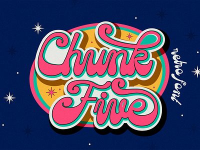 Chunk Five – Retro Script Font advertising branding font business branding creative design display script fashion graphic design greeting card groovy history illustration invitation logo magazine packaging photography poster product design retro font vintage