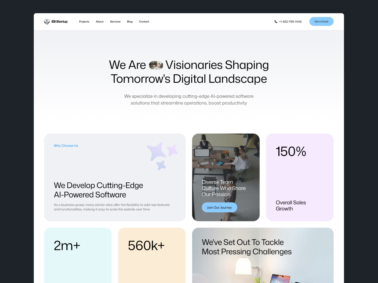 Envision Blocks Startup clean creative design modern template ui wordpress