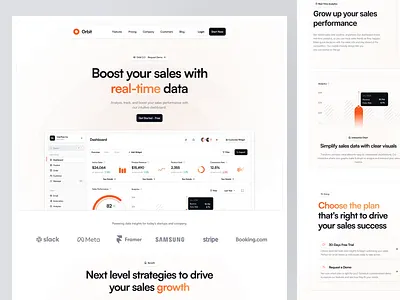 Orbit CRM - Landing Page animation barly business crm dashboard design graphic design illustration landing page marketing motion graphics saas uxerflow web web design website