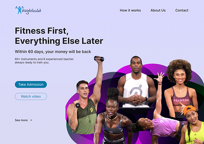 Fitness club landing page app design fitness club homepage landing page minimal design simple ui user interface ux website