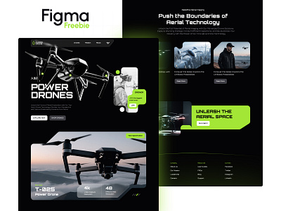 QUARD DRONE - HOMEPAGE (Freebie) advance animation cloud concept dark design drone figma free freebie future futuristic homepage landing page mockup motion motion graphics prototype web website