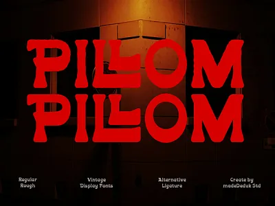 Pillom Vintage Display Font 70s 90s branding christmas curly display font fashion groovy headline invitation ligature logotype nostalgic pretty retro rough swash valentine vintage wedding