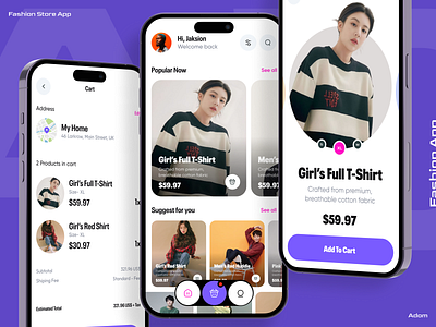 Fashion Store App adom app app design app ui brand store ecommerce app fashion app fashion store store app ui ux