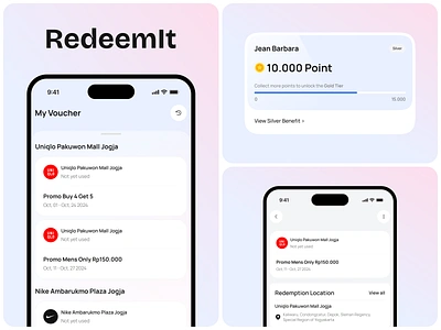 RedeemIt - Enhanced User Voucher and Rewards Flow achievement award brandloyalty customerengagement figma loyalty minimalistdesign mobile app mobileappdesign mobileexperience point app points product design redeempoints rewards rewards design rewardssystem ui voucher app voucherapp