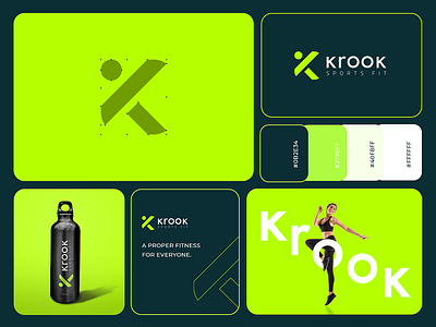 Krook - Sportswear brand logo abstract brandng design fitness logo icon k letter logo k logo letter logo letter logo design letter mark logo logo design logo mark modern logo monogram sportswear sportswear brand sportswer logo symbol