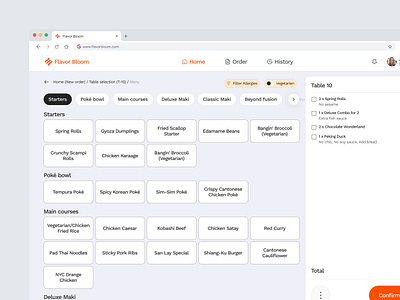 Flavor Bloom - Restaurant POS design food kiosk menu order point of sale pos restaurant saas ui uiux ux web