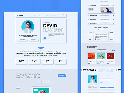 Devid Personal Portfolio cv designer freelancer graphic modern one page photographer portfolio resume ui