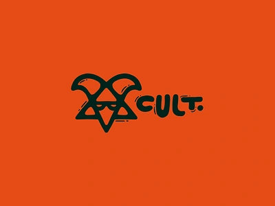 Cult character cult goat halloween horror logo logotype minimalism mystic pentagram scary