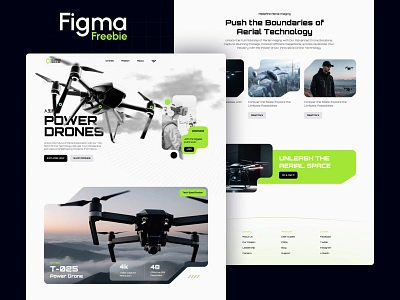 QUARD DRONE - HOMEPAGE - LIGHT THEME (Freebie) advance animation concept dark design drone figma free freebie future futuristic homepage landing page light minimal motion theme ui web website