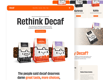 Decaf Landing page landing page ux