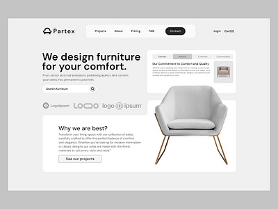 Furniture shop landing page design design figma figma design landing page ui ux website website design