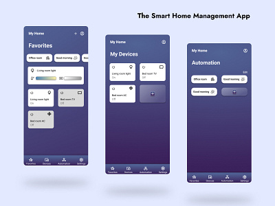 Smart Home Management App UI daily ui dailyui ui