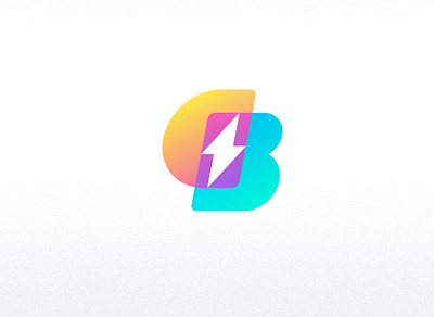 CB monogram logo b bolt bright c gradient initials lightning logo monogram