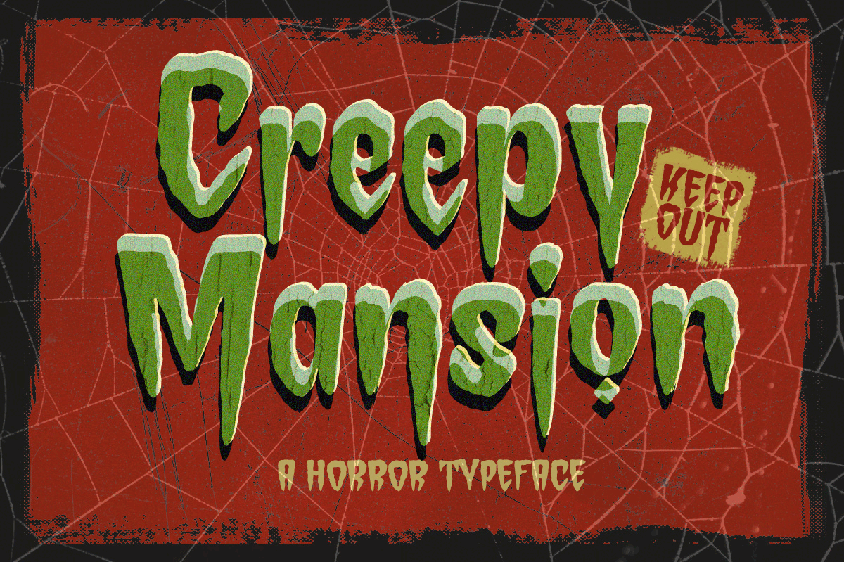 Creepy Mansion Horror Typeface creep freebies