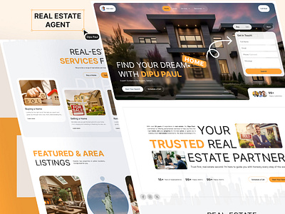 New Real Estate Website Design agent agent portfolio broker company design dipu paul dipu0101 home house modern property real estate real estate agency real estate services real estate website realtor ui design uiux design ux design web design