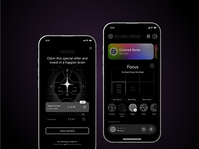 UX/UI rethinking of Endel mobile App adhd app endel mobile app mobile app design mobile ui paywall ui improvement ui redesign uiux mobile design ux improvement