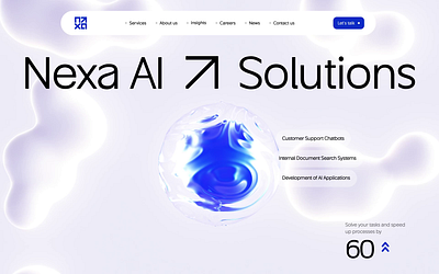 Nexa AI white full scroll animation web design 3d animation ai ai bot business crypto finance fintech landing landing page service ui web web design web site web3 webdesign website