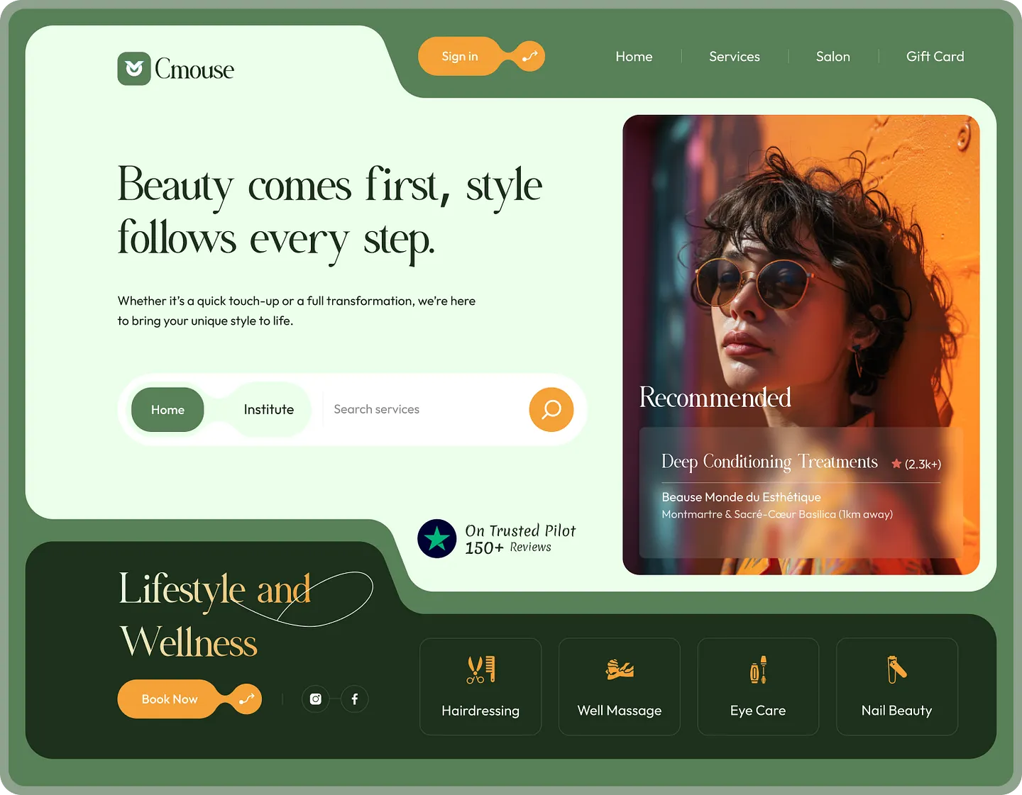 Elegant Beauty Salon Website Design for Cmouse