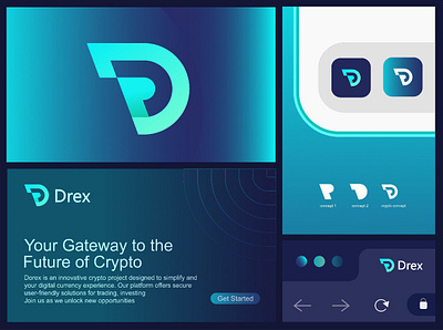 Drex Crypto Logo Design branding crypto gradient identity logo tech