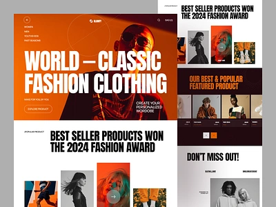 Clothing Store Website - Glamfy clothing landing page design clothing store clothing website design ecommerce design ecommerce website ecommerce website design fashion ecommerce genz landing page online clothing store online shop online store ui ux website design