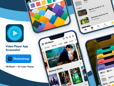 Video Player App Screenshot app colorstyle design illustrator photoshop sceenshot vector