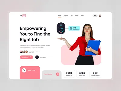 jobbox || Career and Job Landing-UI/UX career employment hiring home page job finder job portal job search landing page minimalistic landing page recruitment saas saas landing startup ui design uiux web design