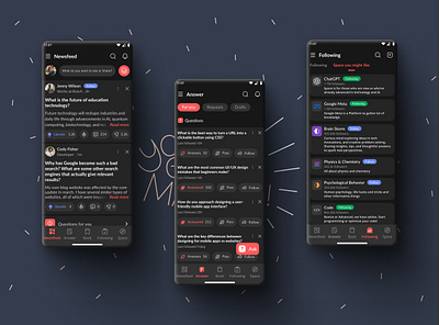 Redesign of Quora App app desing productredesign questionanswerplatform quora quoraapp quoraredesign redesign socialapp socialmediadesign uiredesign uxcasestudy uxredesign