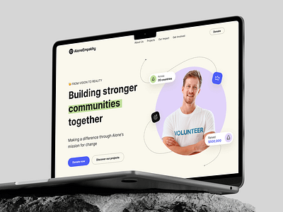 Donations & Charity Template 💙 charity theme design donation graphic design hero section interface landing page raise fund ui ui design ui kit ui theme ui ux template website