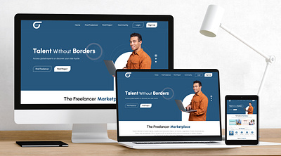 Freelancing Platform Website Landing Page Design. branding freelancing graphic design photoshop ui uiux web design website