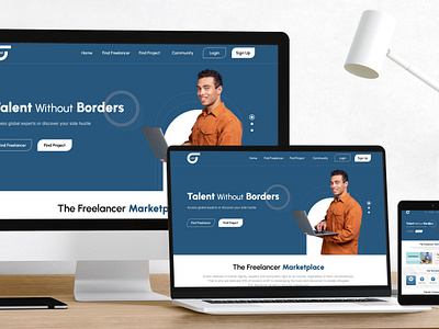 Freelancing Platform Website Landing Page Design. branding freelancing graphic design photoshop ui uiux web design website