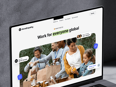 Donations & Charity Template 💙 charity theme design donation theme hero section interface landing page raise fund ui ui design ui kit ui theme ui ux design ui ux template website