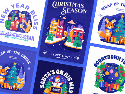 New Year Illustrations banners cards design celebration character cheers christmas festive flat illustration fun graphic design happy new year holidays illustration illustrations new year party people illustrations vector illustration winter xmas illustration