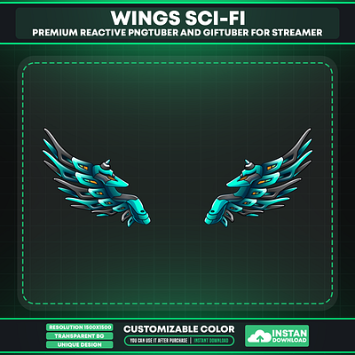 Vtuber Wings Sci-fi - Futuristic theme Vtuber Asset futuristic graphic