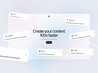 Postify | AI-Powered Content Workflow Tool ai landing page ai platform ai startup automation b2b b2c capcut chat gpt clean content creation elevenlabs landing page minimal open ai saas text to speech ux video editing voice workflow