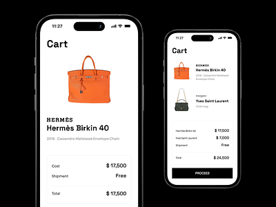 Cart E-Commerce app bag cart design ecommerce payment shopping ui