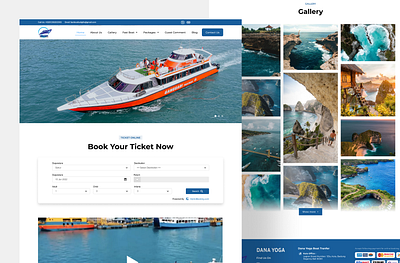 Fastboat Landing Page - Dana Yoga bali blue blue website booking engine design fastboat landing page latest neo newest nikita sea trending typograpgy ui ux website