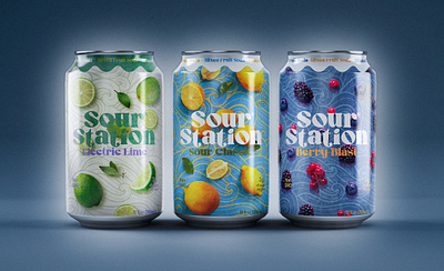 Sour Station | Soda can packaging design beverage brand identity branding can design label design packaging packaging design soda design