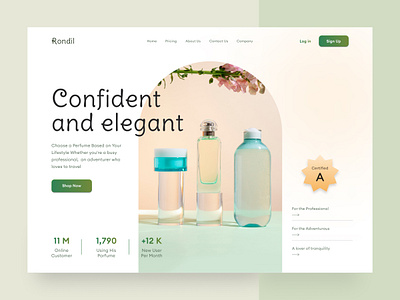 Rondil Parfume - Landing Page business green header home page landing page parfume pastel web website